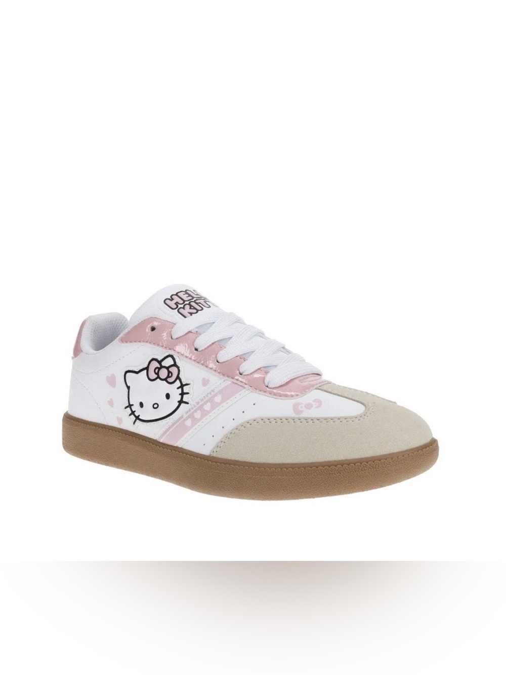 Hello Kitty White, Pink & Tan Women's size 11 Casual Lace-Up Sneakers
